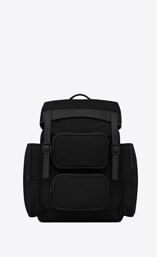 생로랑 남성 백팩 437110FAACZ1000 city multi pocket backpack in econyl®, smooth leather and nylon이끌라생로랑