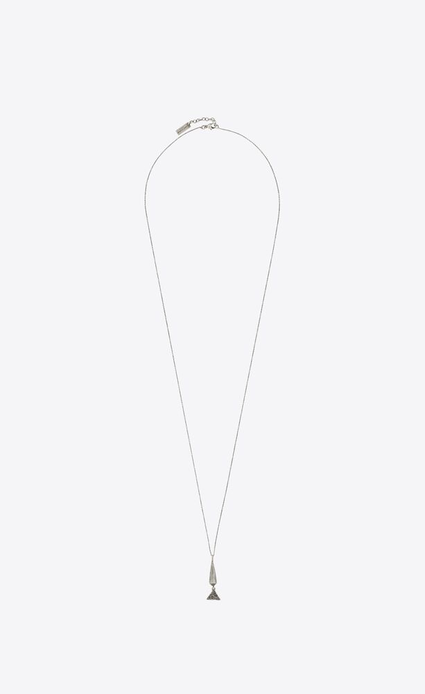 생로랑 여성 목걸이 726154Y15008142 cone and triangle charm necklace in metal이끌라생로랑