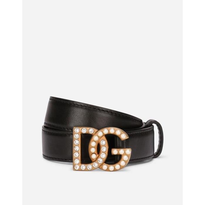 돌체앤가바나 여성 벨트 Calfskin belt with bejeweled DG logo BE1577AQ3398S574이끌라돌체 앤 가바나