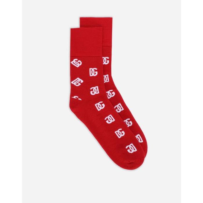 돌체앤가바나 남성 양말 Stretch cotton jacquard socks with DG Monogram GXN25TJACT3S9001이끌라돌체 앤 가바나