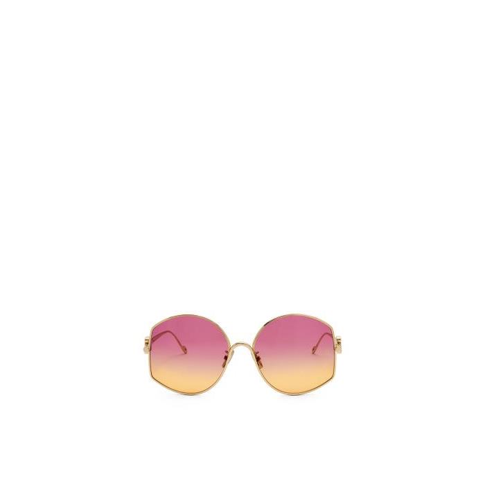 로에베 여성 선글라스 Oversize sunglasses in metal Pink/Orange G832270X02-7213이끌라로에베