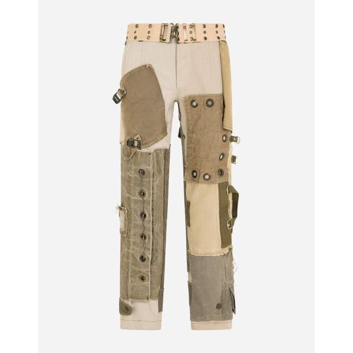 돌체앤가바나 남성 바지 데님 Cargo pants with vintage appliques GVALETGEZ08S9001이끌라돌체 앤 가바나