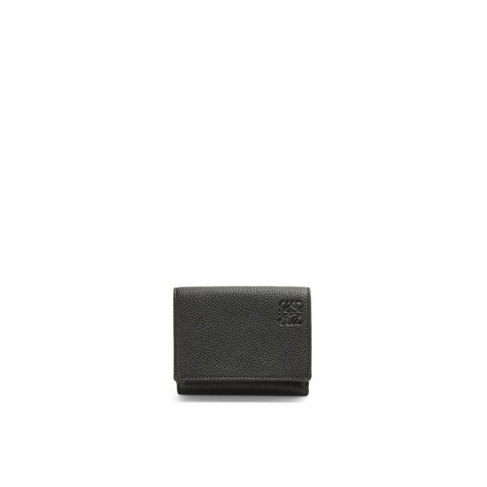 로에베 남성 반지갑 Trifold wallet in soft grained calfskin Black C660TR2X02-1100이끌라로에베