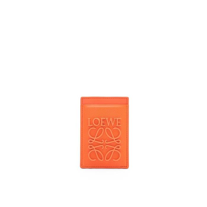 로에베 남성 카드지갑 Slim cardholder in diamond calfskin Orange C775R34X01-9100이끌라로에베