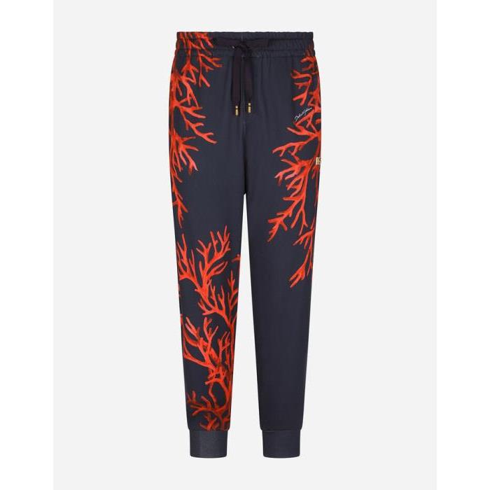 돌체앤가바나 남성 바지 데님 Jersey jogging pants with coral print GWJVAZHI7WLHB3VK이끌라돌체 앤 가바나