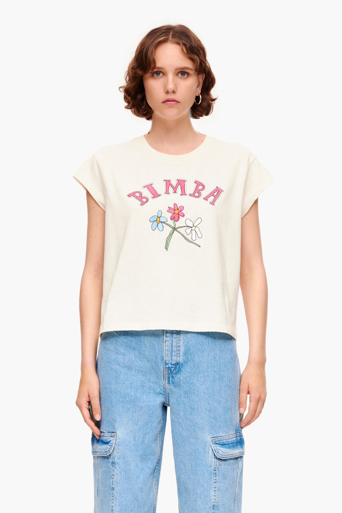 빔바이롤라 여성 티셔츠 맨투맨 T shirt logo Fleur ecru 231BR7409.10081이끌라빔바이롤라