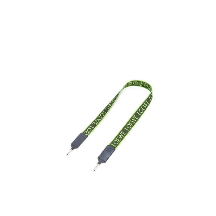 로에베 남성 기타액세서리 Anagram strap in jacquard&amp;calfskin Apple Green/Deep Navy C073T87X07-5827이끌라로에베