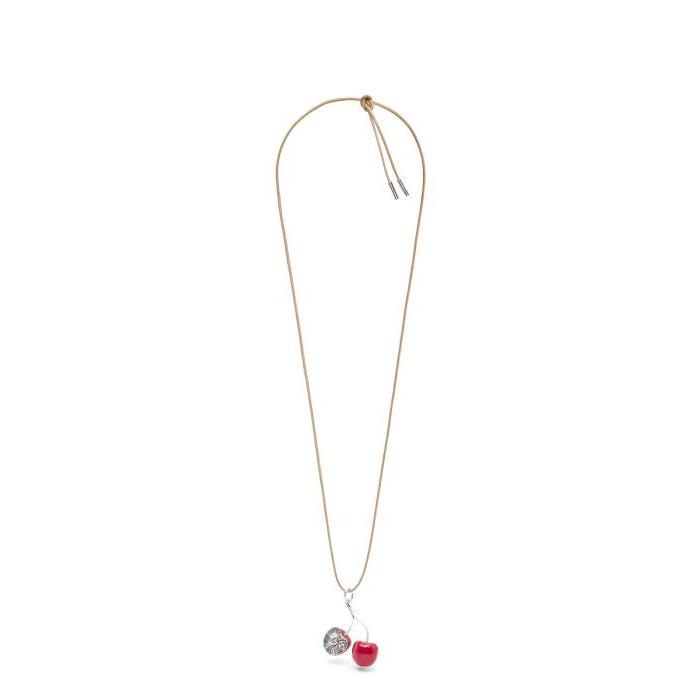 로에베 여성 목걸이 Cherry pendant necklace in sterling silver&amp;enamel Silver J937241X02-1160이끌라로에베