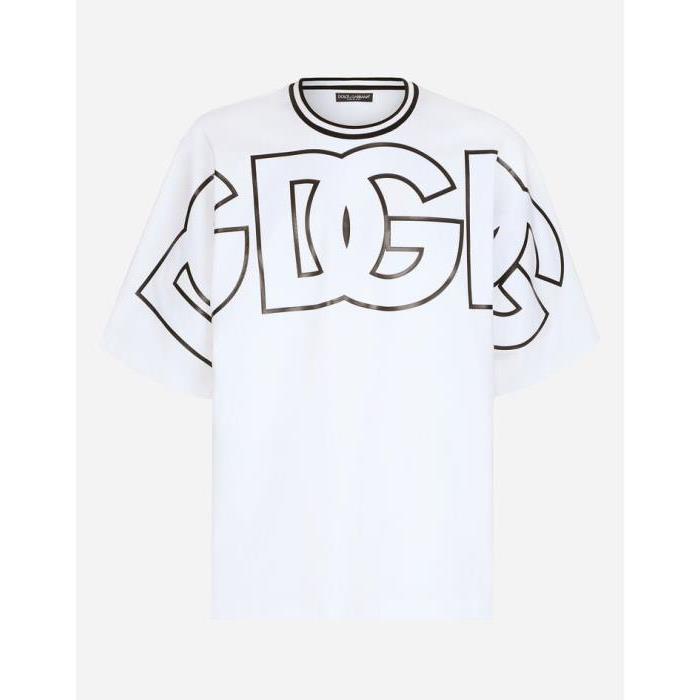 돌체앤가바나 남성 티셔츠 맨투맨 Technical jersey T shirt with DG print G8ON6ZFUGK4W0001이끌라돌체 앤 가바나