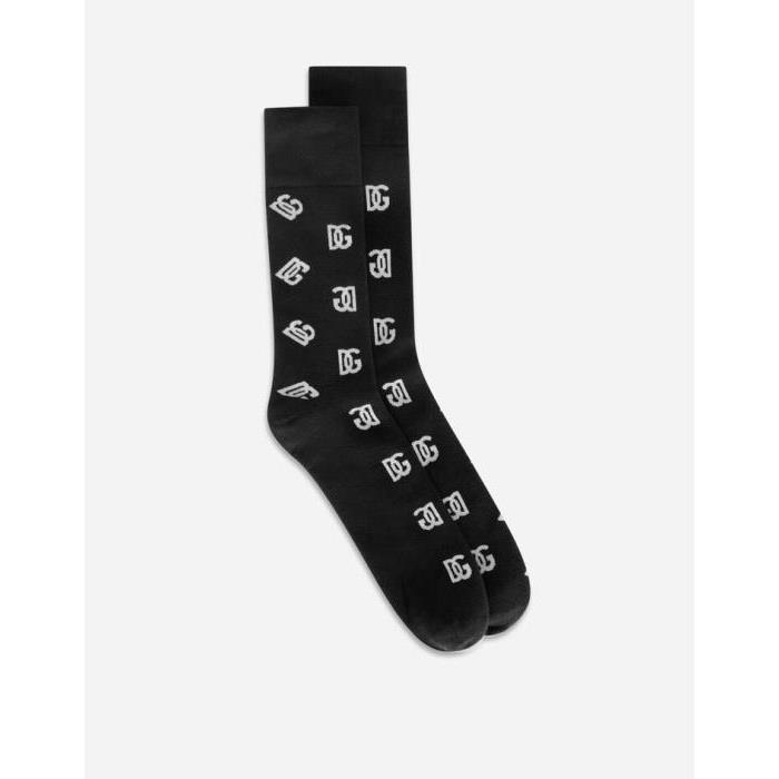 돌체앤가바나 남성 양말 Stretch cotton jacquard socks with DG Monogram GXN25TJACT3S9000이끌라돌체 앤 가바나