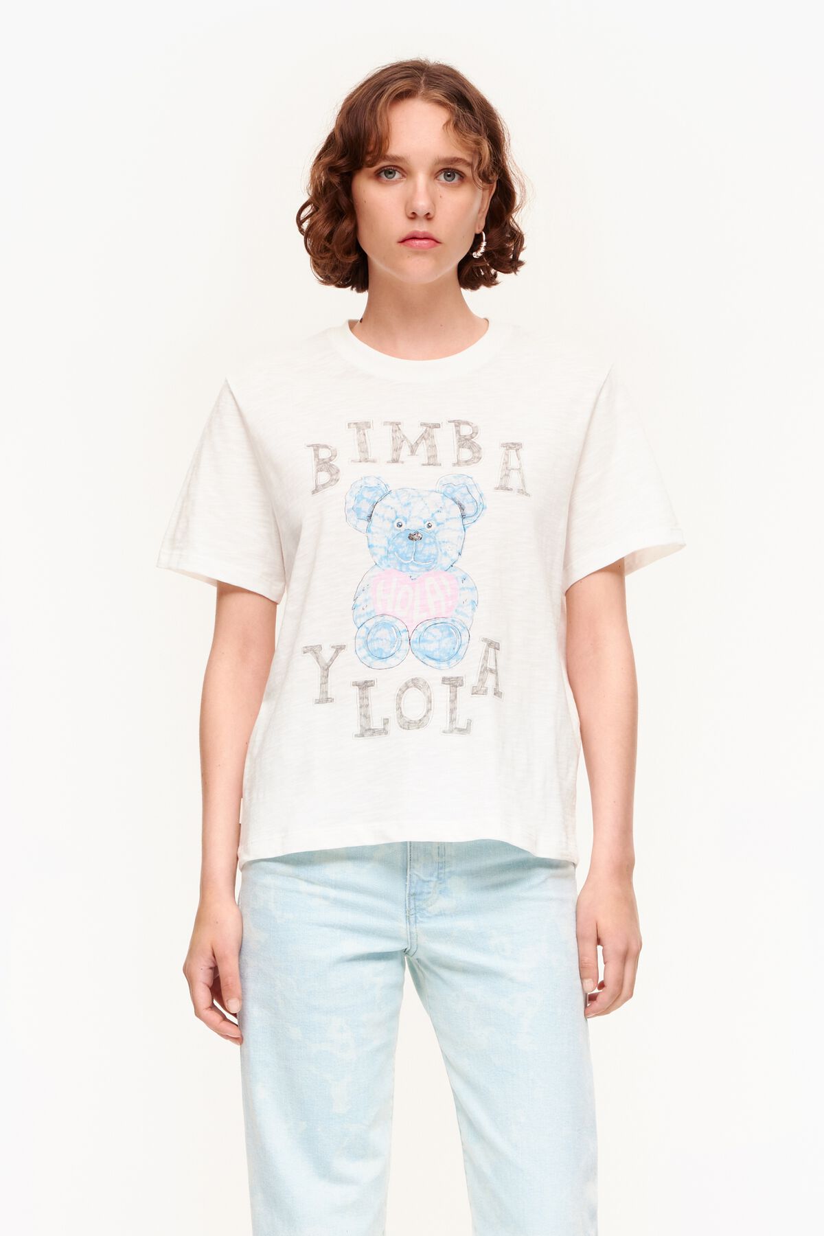 빔바이롤라 여성 티셔츠 맨투맨 T shirt logo Panda ivoire 231BR7482.T1070이끌라빔바이롤라