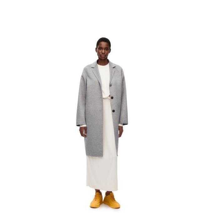 로에베 여성 코트 Coat in wool&amp;cashmere Grey Melange S359Y01X52-1440이끌라로에베