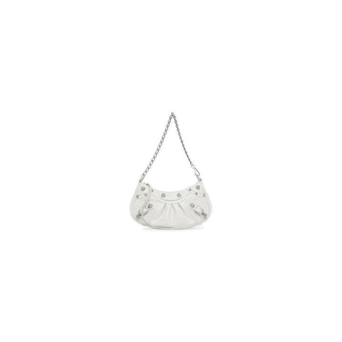 발렌시아가 여성 숄더백 크로스백 Womens Le Cagole Mini Bag With Chain Crocodile Embossed in White 69581423EBY9016이끌라발렌시아가