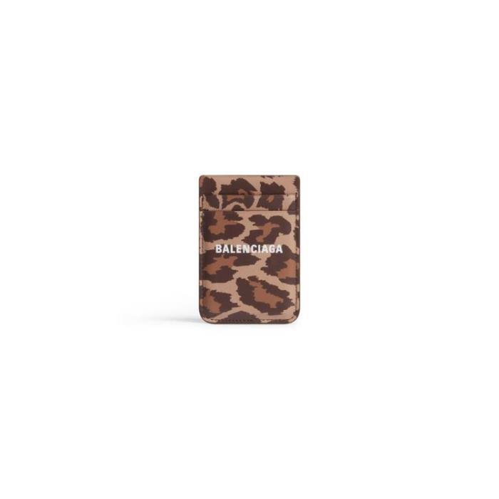 발렌시아가 여성 카드지갑 Womens Cash Magnet Card Holder With Leopard Print in Beige 6758352AAMR2796이끌라발렌시아가