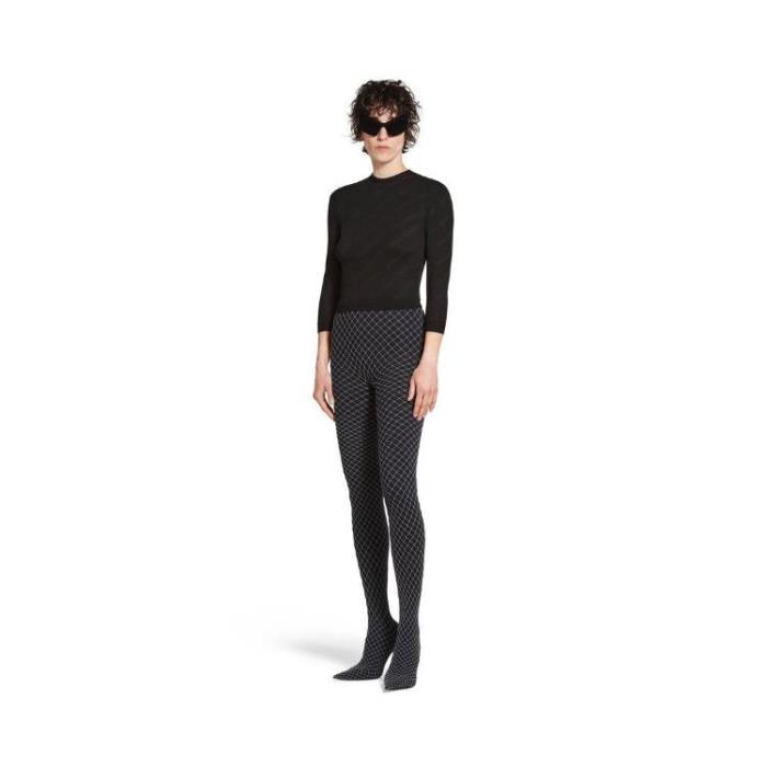 발렌시아가 여성 니트웨어 Womens Mini Allover Logo Sweater in Black 750439T32771010이끌라발렌시아가
