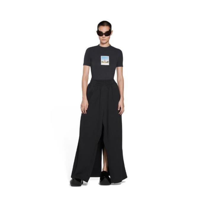 발렌시아가 여성 티셔츠 맨투맨 Womens Paris By Day Tight T shirt Small Fit in Black Faded 745019TOVC71055이끌라발렌시아가