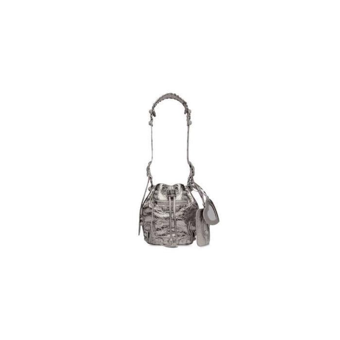 발렌시아가 여성 숄더백 크로스백 Womens Le Cagole Xs Bucket Bag Metallized With Rhinestones in Silver 702431210D08103이끌라발렌시아가