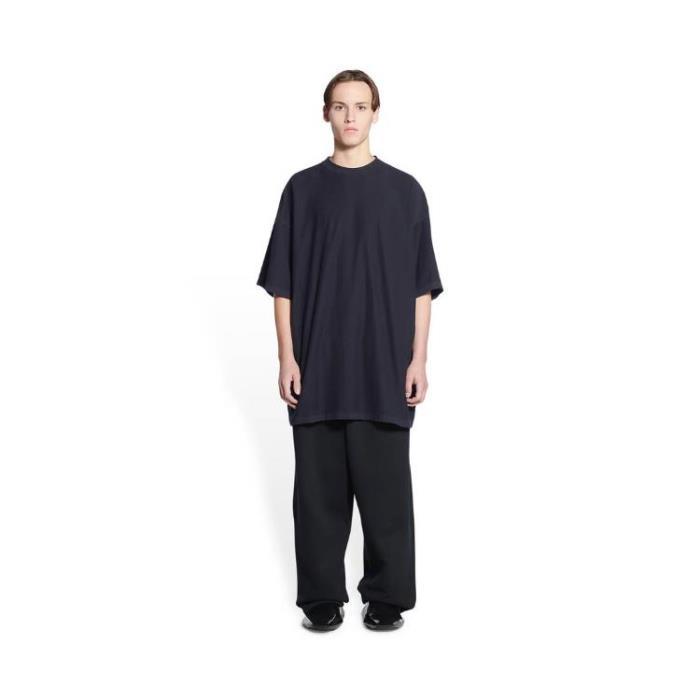 발렌시아가 여성 티셔츠 맨투맨 Womens Balenciaga Tab T shirt Oversized in Black 694576TMVJ21151이끌라발렌시아가