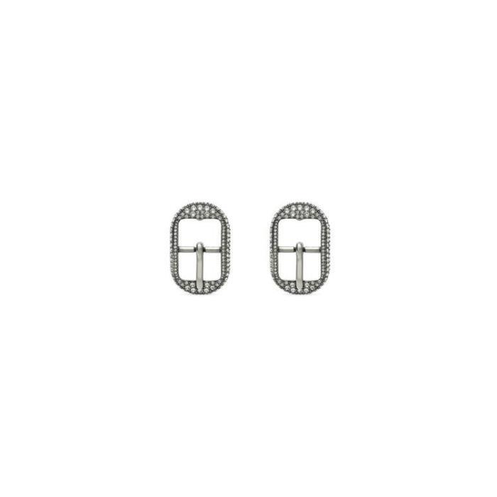 발렌시아가 여성 귀걸이 Womens Cagole Buckle M Earrings in Antique Silver 742790TZ90V1407이끌라발렌시아가