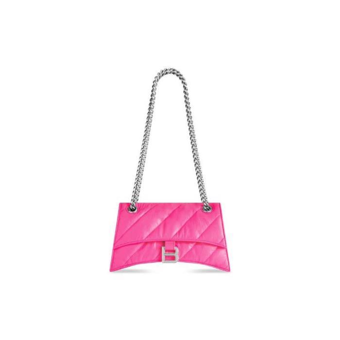 발렌시아가 여성 숄더백 크로스백 Womens Crush Small Chain Bag Quilted in Fluo Pink 7163512AABD5634이끌라발렌시아가