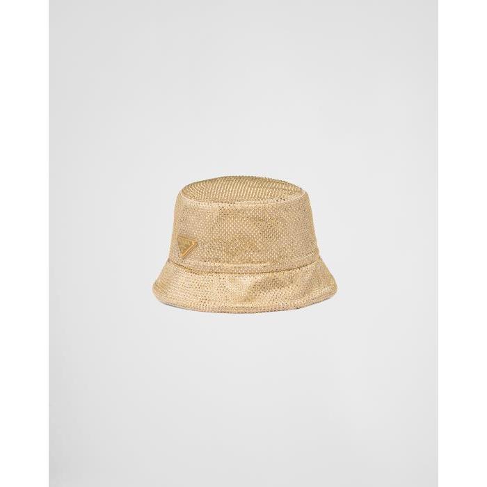 프라다 여성 모자 1HC137_2CLA_F0522 Satin bucket hat with crystals이끌라프라다