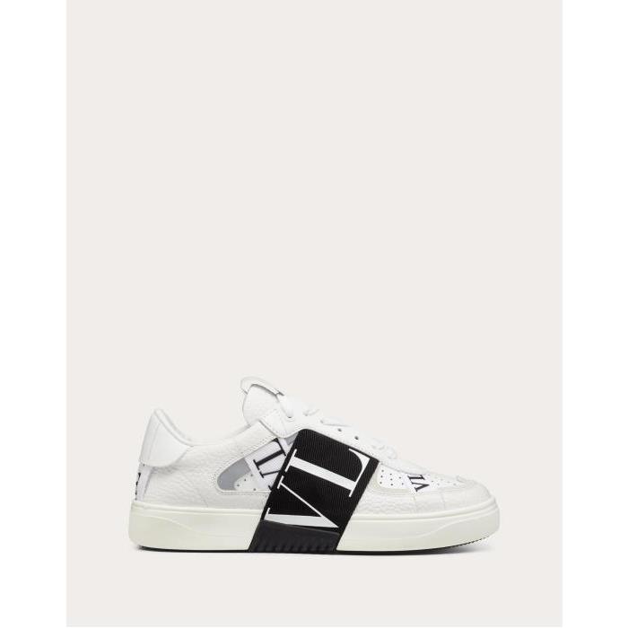 발렌티노 여성 스니커즈 운동화 Vl7n Sneaker In Banded Calfskin Leather for Woman in White/ Black | Valentino GB WS0V66WRQ_24P이끌라발렌티노