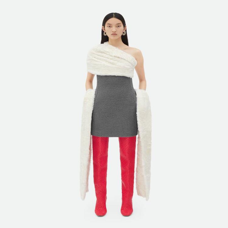 보테가베네타 여성 원피스 Textured Wool Mini Dress With Shearling Detail 759013V3G601220이끌라보테가베네타