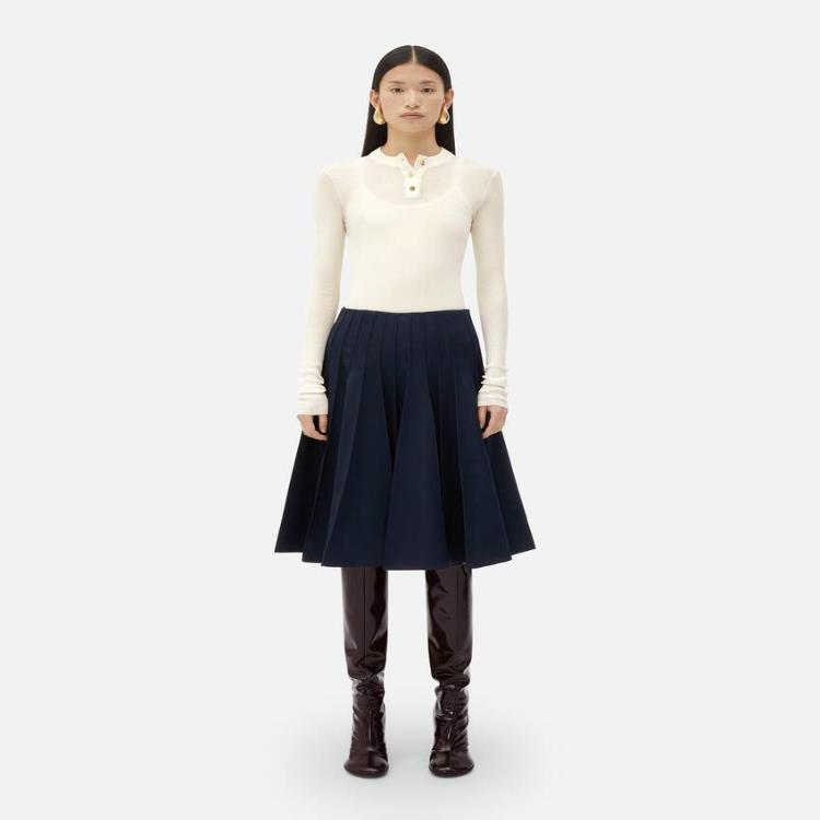 보테가베네타 여성 스커트 Sartorial Wool Plisse Maxi Skirt 751412VKIS04121이끌라보테가베네타
