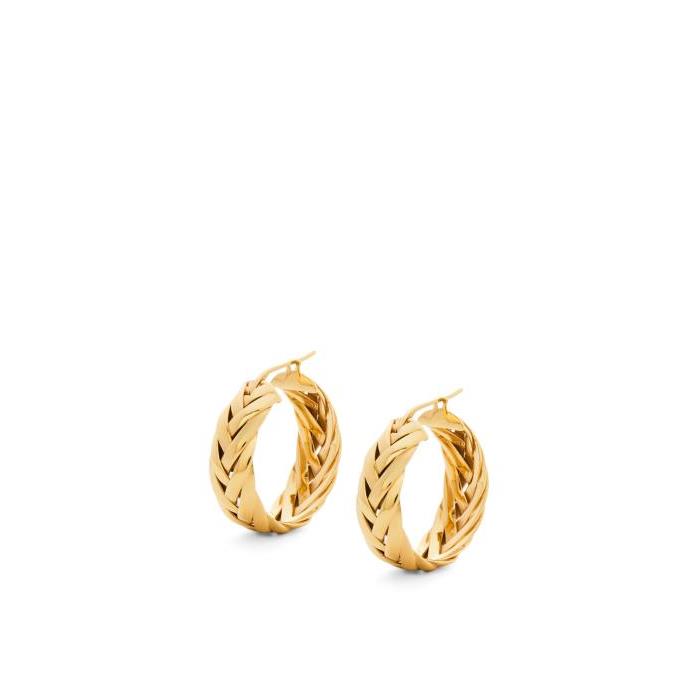 로에베 여성 귀걸이 Braided hoop earrings in sterling silver Gold J000239X50-8130이끌라로에베