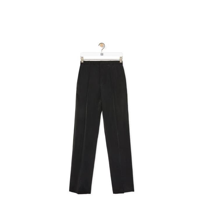 로에베 남성 바지 데님 Tailored trousers in silk&amp;nylon Black H526Y04WBS-1100이끌라로에베
