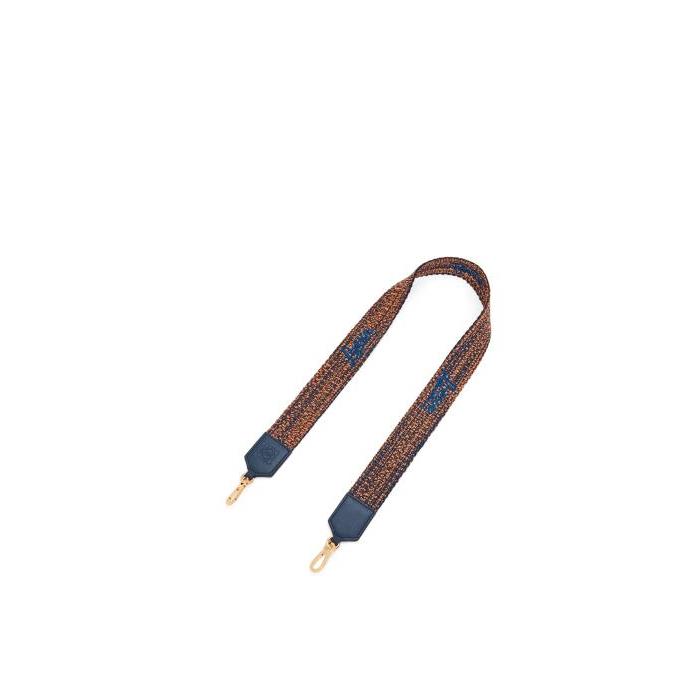 로에베 여성 기타액세서리 Melange strap in cotton&amp;calfskin Blue/Orange C073317X36-5109이끌라로에베