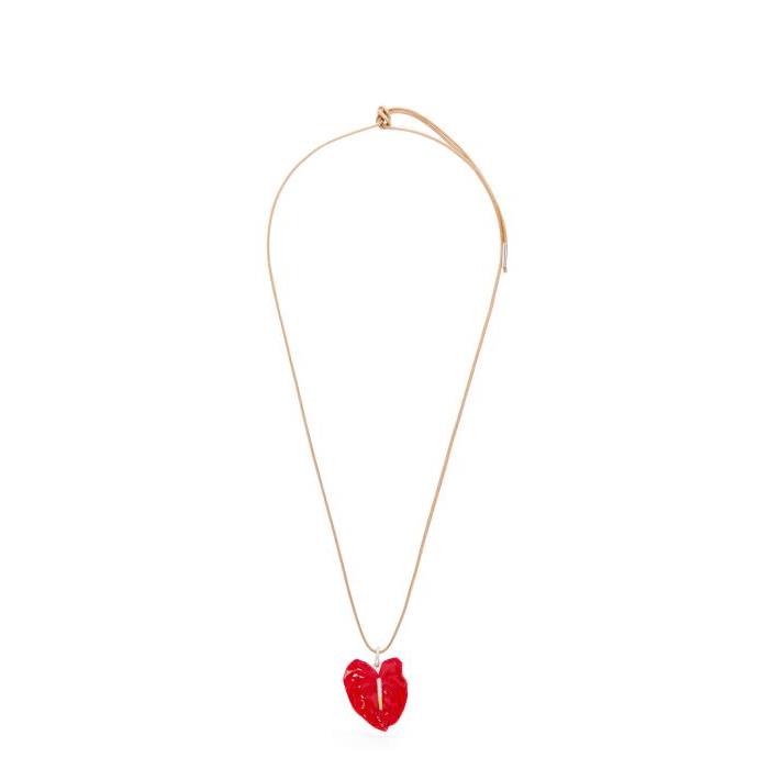 로에베 여성 목걸이 Anthurium pendant necklace in sterling silver Red J937241X04-7100이끌라로에베