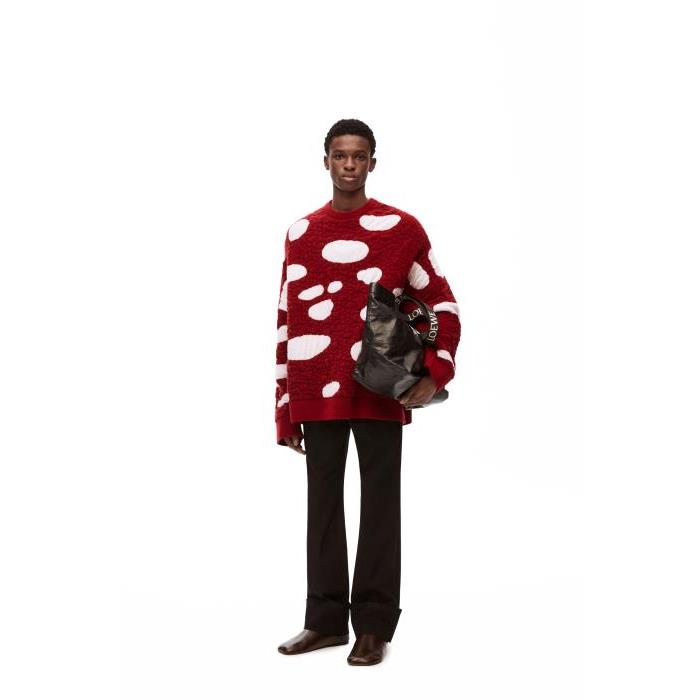 로에베 남성 니트웨어 Mushroom sweater in technical wool Red/White H526Y14KET-7102이끌라로에베