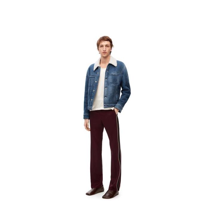 로에베 남성 바지 데님 Tracksuit trousers in wool Aubergine H526Y04WCQ-6110이끌라로에베