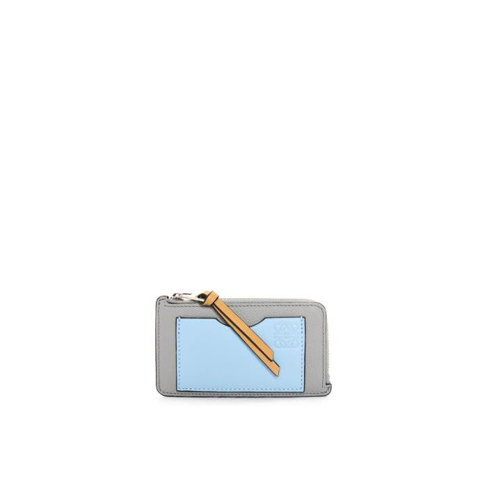 로에베 여성 카드지갑 Coin cardholder in soft grained calfskin Pearl Grey/Dusty Blue C660Z40X04-6093이끌라로에베