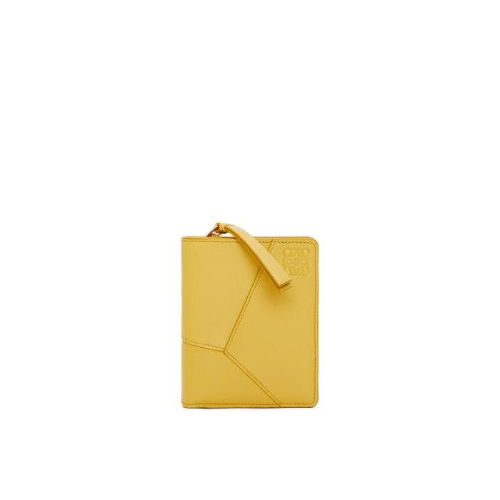 로에베 여성 반지갑 Puzzle compact zip wallet in classic calfskin Bright Ochre C510Z41X07-6048이끌라로에베