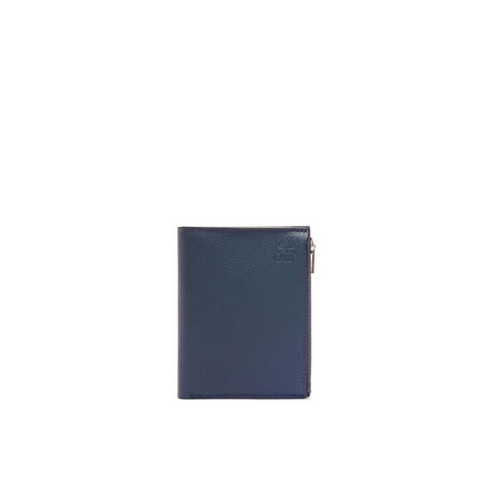 로에베 남성 반지갑 Slim compact wallet in soft grained calfskin Onyx Blue C660W73X01-1809이끌라로에베