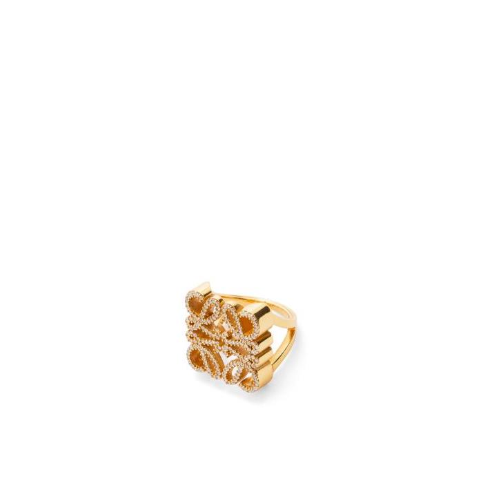 로에베 여성 반지 Pave Anagram ring in sterling silver&amp;crystal Gold J821305X08-8130이끌라로에베
