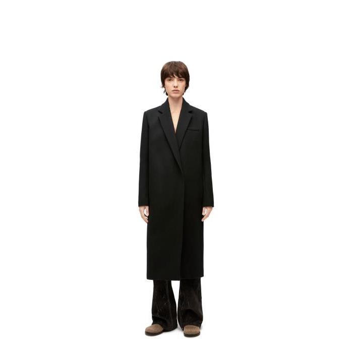 로에베 여성 코트 Tailored coat in wool Black S540Y01X78-1100이끌라로에베