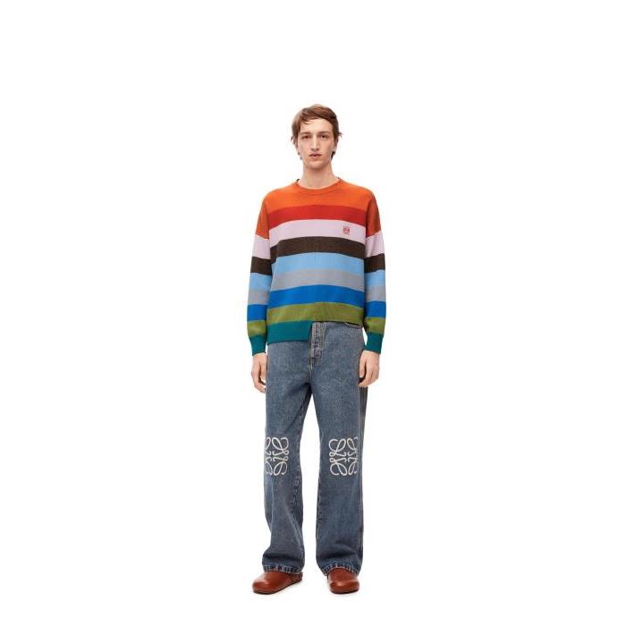 로에베 남성 니트웨어 Asymmetric sweater in wool Multicolor H526Y14KF7-9990이끌라로에베