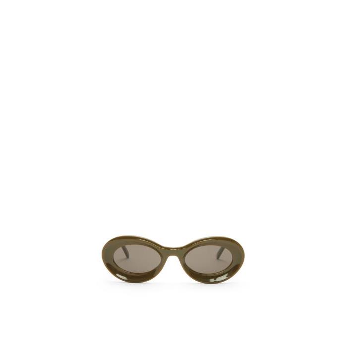 로에베 여성 선글라스 Loop sunglasses in acetate Shiny Khaki G000487X04-4561이끌라로에베