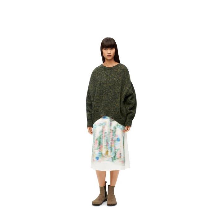 로에베 여성 스커트 Skirt in viscose&amp;silk White/Multicolor S540Y08XA2-2016이끌라로에베