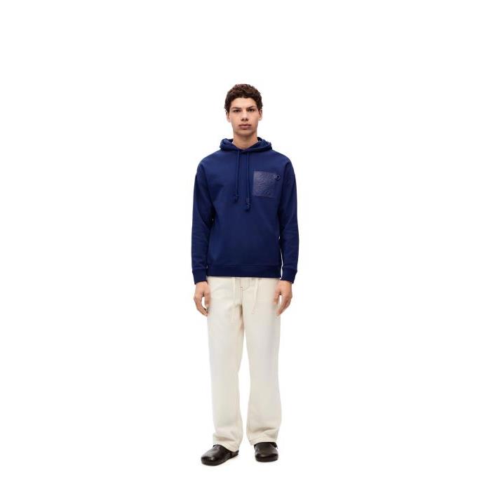 로에베 남성 후드티 후드집업 Relaxed fit hoodie in cotton Sapphire H526Y25X23-5410이끌라로에베