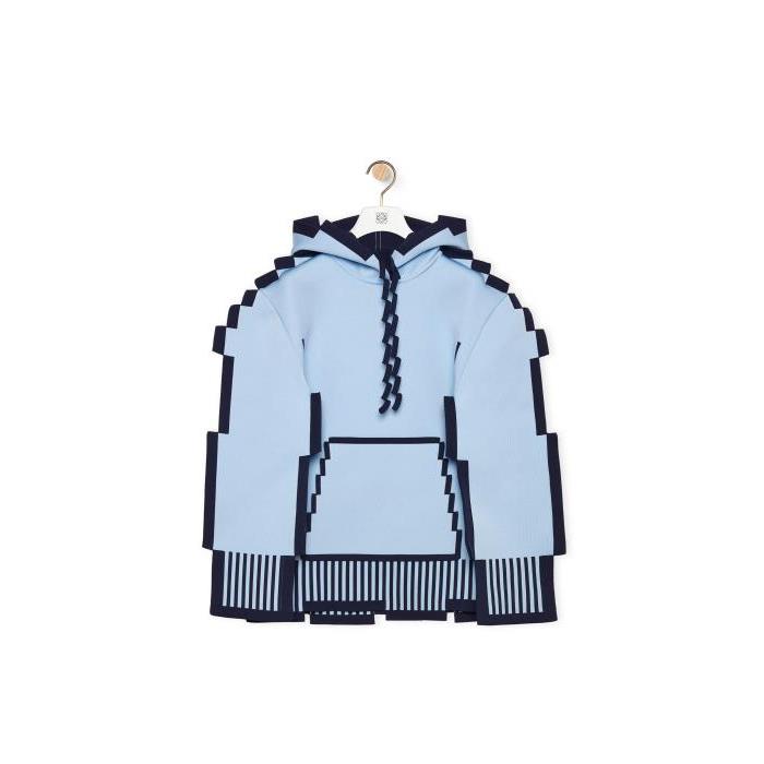 로에베 여성 후드티후드집업 Pixelated hoodie in technical knit Light Blue S540Y14KCP-5140이끌라로에베