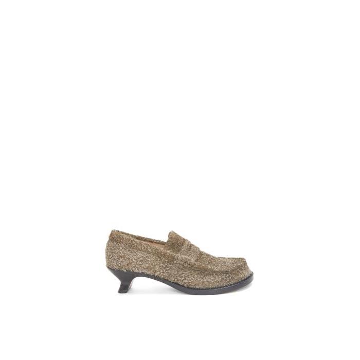 로에베 여성 로퍼 레이스업 Campo loafer in brushed suede Khaki Green L814290X35-4160이끌라로에베