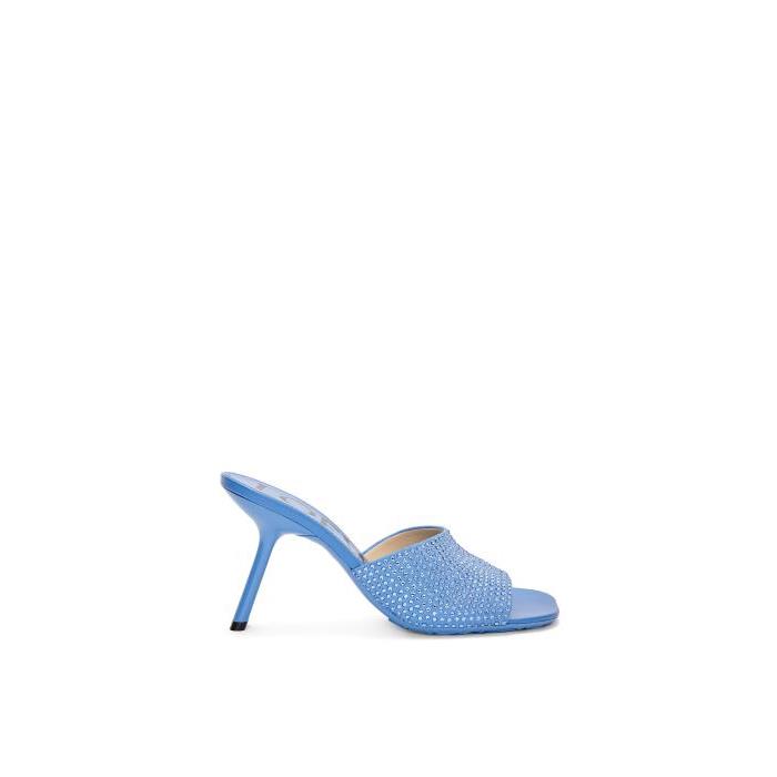 로에베 여성 샌들 슬리퍼 Petal heel slide in suede&amp;crystals Light Denim L815379X78-4774이끌라로에베