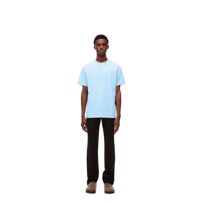 로에베 남성 티셔츠 맨투맨 Relaxed fit T shirt in cotton Baby Blue H526Y22XA4-6410이끌라로에베