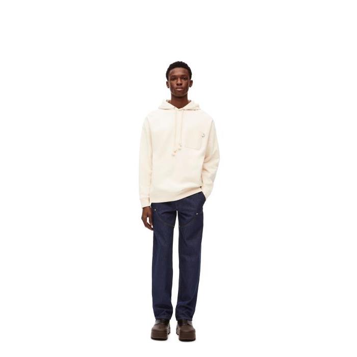 로에베 남성 후드티 후드집업 Relaxed fit hoodie in cotton White Ash H526Y25X31-2021이끌라로에베