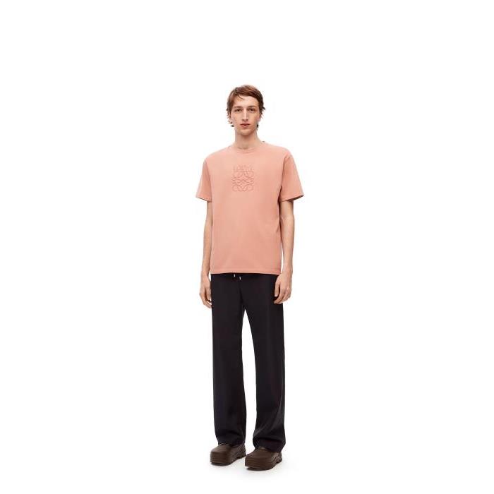 로에베 남성 티셔츠 맨투맨 Relaxed fit T shirt in cotton Peach Bloom H526Y22XA4-8765이끌라로에베