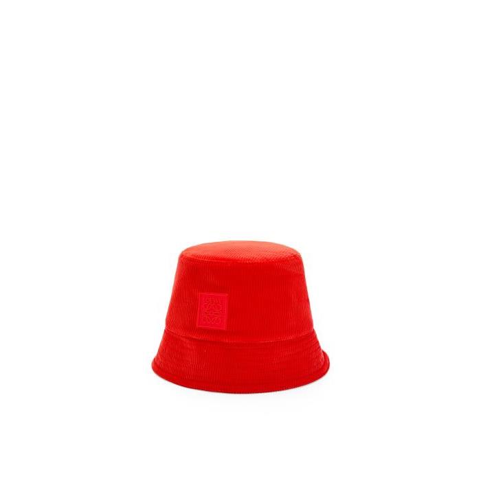 로에베 여성 모자 Patch bucket hat in corduroy Sunrise Orange K820HB1X65-5557이끌라로에베